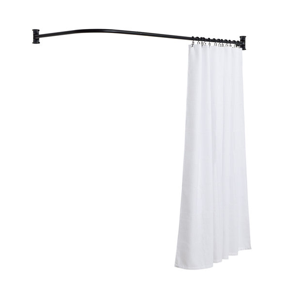 UtopiaAlley Aluminum Rustproof66" LShaped Fixed Shower Curtain Rod